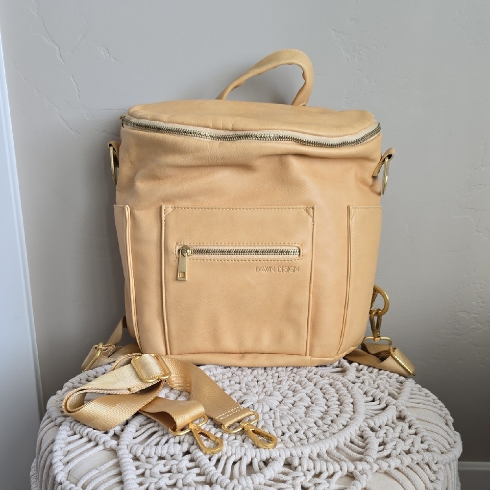 Fawn Design Butter Yellow Baby Bag Convertible Backpack